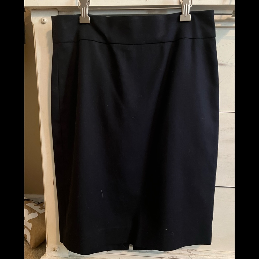 J. Crew navy pencil suit skirt (matching blazer & pants also listed)